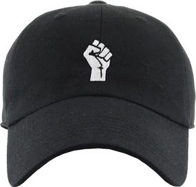 img 3 attached to 👊 Vintage Distressed Black Power Fist Baseball Cap CelebRating Black History Month