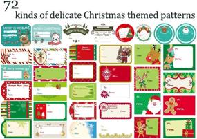 img 3 attached to 🎁 WESJOY Christmas Self Adhesive Gift Labels with Santa, Snowmen, Xmas Tree, and Deer Designs - 216 pcs for Decorative Holiday Presents