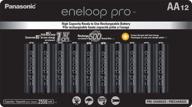 panasonic eneloop pro aa высокая емкость bk-3hcca12fa ni-mh предварительно заряжаемые аккумуляторы, упаковка 12 штук логотип