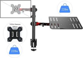 img 3 attached to 🖥️ Suptek Full Motion Computer Monitor and Laptop Riser Stand, Height Adjustable (400mm), Fits 13-27 inch Screens and up to 17 inch Notebooks, VESA 75/100, Holds up to 22lbs each (MD6432TP004WR)