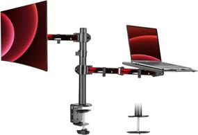 img 4 attached to 🖥️ Suptek Full Motion Computer Monitor and Laptop Riser Stand, Height Adjustable (400mm), Fits 13-27 inch Screens and up to 17 inch Notebooks, VESA 75/100, Holds up to 22lbs each (MD6432TP004WR)