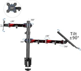 img 1 attached to 🖥️ Suptek Full Motion Computer Monitor and Laptop Riser Stand, Height Adjustable (400mm), Fits 13-27 inch Screens and up to 17 inch Notebooks, VESA 75/100, Holds up to 22lbs each (MD6432TP004WR)