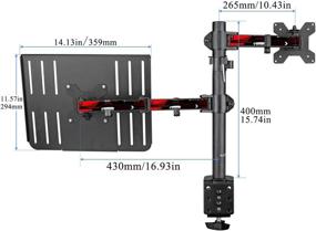 img 2 attached to 🖥️ Suptek Full Motion Computer Monitor and Laptop Riser Stand, Height Adjustable (400mm), Fits 13-27 inch Screens and up to 17 inch Notebooks, VESA 75/100, Holds up to 22lbs each (MD6432TP004WR)