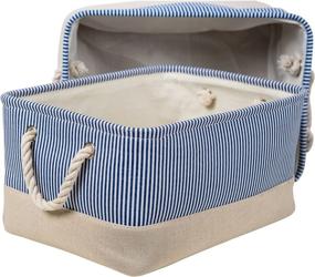 img 3 attached to Set of 2 DAE Living Fabric Storage Bins - Sturdy Canvas with Wire 📦 Frame, Lined Interior - Ideal for Clothing, Toys, Footwear, Pet Supplies, Nurseries, Closets, and Shelves