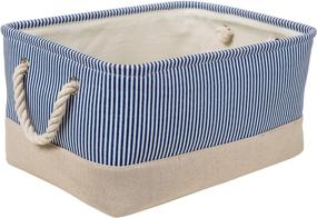 img 4 attached to Set of 2 DAE Living Fabric Storage Bins - Sturdy Canvas with Wire 📦 Frame, Lined Interior - Ideal for Clothing, Toys, Footwear, Pet Supplies, Nurseries, Closets, and Shelves