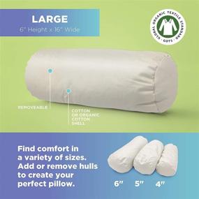 img 2 attached to 🌾 WheatDreamz Organic Buckwheat Neck Roll Pillow - 6"x16" - Made in USA - Cotton Zippered Shell