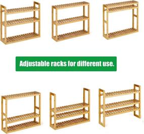 img 3 attached to 🏺 HYNAWIN Bamboo Shelves: Versatile 3-Tier Adjustable Wall Mount Rack for Bathroom and Kitchen Storage