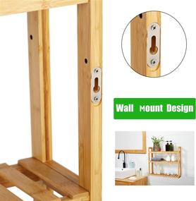 img 1 attached to 🏺 HYNAWIN Bamboo Shelves: Versatile 3-Tier Adjustable Wall Mount Rack for Bathroom and Kitchen Storage
