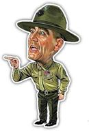 набор наклеек из виниловой пленки pqzqmq r. lee ermey - смешные карикатуры usmc в стиле фмдж для автомобиля (4,96''x6,5'') - 2 штуки логотип