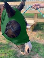 🐴 lycra horse fly mask with ears: ultimate comfort & trail-ready sun uv protection (horse, hunter green) logo