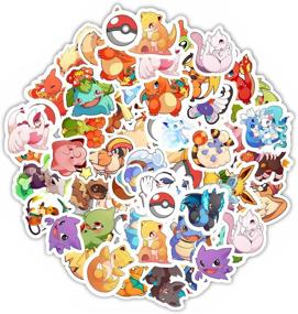 img 4 attached to 🎒 [70Pcs No Repeat] Anime Stickers Pack for Laptop, Hard Hat, Skateboard, Luggage, Water Bottle, Bikes | Waterproof Bulk Decals, Vinyl Stickers for Kids