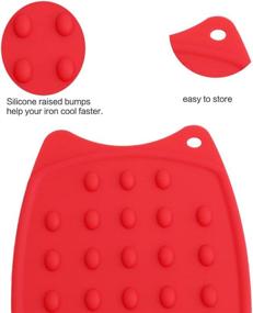 img 2 attached to 🔥 Термоусадочная подставка для утюга Tangser Silicone Iron Rest Pad: термостойкий коврик для гладильной доски - многофункциональный, красный