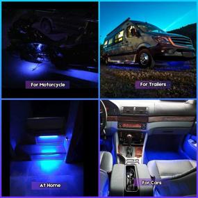 img 1 attached to 🚗 Geeon 8-Pack 8-inch Blue LED Strip Light 12V Waterproof IP68 for Car Interior Exterior - Automotive, Trucks, Boats, Trailer