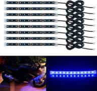 🚗 geeon 8-pack 8-inch blue led strip light 12v waterproof ip68 for car interior exterior - automotive, trucks, boats, trailer логотип