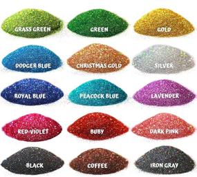 img 2 attached to 🌈 Holographic Fine Glitter: 15 Colors Extra Fine Resin Glitter Powder for Crafters, Slime, Jewelry, and Cosmetics - Includes 10 PCS Stir Spoons