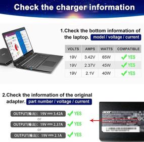 img 2 attached to 💻 65W Laptop Charger Adapter for Acer Aspire E15 E1-532-2635 E1-571 E1-531 E3 E5 E5-511 E5-571 E5-573 E5-573G E5-575 E5-576G E5-575G E5-521 E5-522 ES1 ES1-531 ES1-511, ChromeBook C7 C710 AC710 - High-performance Power Supply