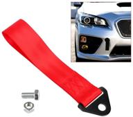 pursuestar red nylon racing sports high strength tow strap drift rally emergency tool for front or rear bumper towing hooks logo