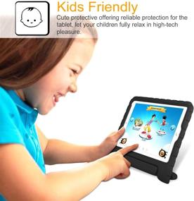 img 3 attached to 👶 Fintie Kiddie Series Case for iPad 6th Gen 2018 / iPad 5th Gen 2017 / iPad Air 2 / iPad Air (9.7 Inch) - Black, Shockproof Cover with Convertible Handle Stand, Kid-Friendly Design