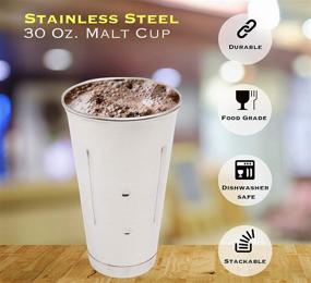 img 3 attached to 30 oz Stainless Steel Malt Cup for Ice Cream Milkshake - Commercial Grade by eHomeA2Z (1)