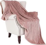 🎀 exclusivo mezcla luxury flannel velvet plush throw blanket - pink (50" x 60") - cozy and stylish! logo