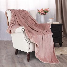 img 3 attached to 🎀 Exclusivo Mezcla Luxury Flannel Velvet Plush Throw Blanket - Pink (50" x 60") - Cozy and Stylish!