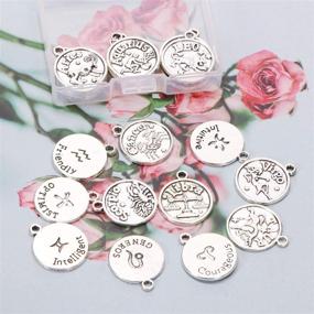 img 2 attached to Exquisite Tupalizy 24PCS Zodiac Sign Charms Bulk for Unique Jewelry Making: Vintage Round 12 Constellation Pendants for DIY Craft and Memorable Gifts (Antique Silver)