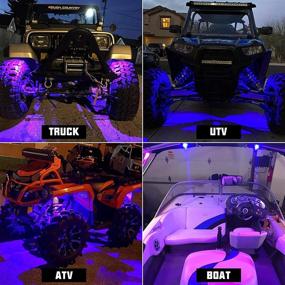 img 3 attached to 🌈 Winunite 6 Pods RGB LED Rock Lights with Wires, 90 LEDs Waterproof Music Mode/29 Color Changing Modes, APP/Remote Control Neon LED Light Kit for Off-Road Trucks SUV Car ATV UTV Boat (Includes 4Pcs Wires)