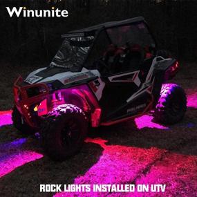 img 1 attached to 🌈 Winunite 6 Pods RGB LED Rock Lights with Wires, 90 LEDs Waterproof Music Mode/29 Color Changing Modes, APP/Remote Control Neon LED Light Kit for Off-Road Trucks SUV Car ATV UTV Boat (Includes 4Pcs Wires)