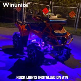 img 2 attached to 🌈 Winunite 6 Pods RGB LED Rock Lights with Wires, 90 LEDs Waterproof Music Mode/29 Color Changing Modes, APP/Remote Control Neon LED Light Kit for Off-Road Trucks SUV Car ATV UTV Boat (Includes 4Pcs Wires)