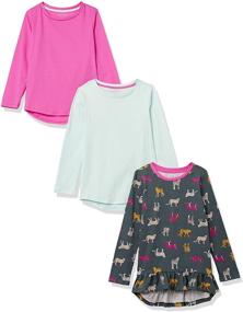 img 3 attached to Amazon Essentials 3 Pack Sleeve Cotton Girls' Clothing for Tops, Tees & Blouses
