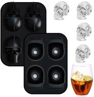 🎃 large 3d skull ice mold tray - high-quality silicone ice maker for whisky, jelly, candy, chocolate, and cocktails - perfect halloween and christmas gift, bpa free logo