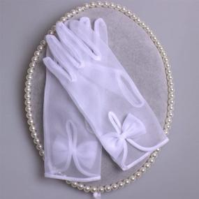 img 2 attached to Vivivalue Lace Short Wrist Gloves for Women - Ideal for Bridal Brides, Wedding Parties, Costumes, and Prom