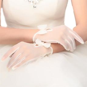 img 1 attached to Vivivalue Lace Short Wrist Gloves for Women - Ideal for Bridal Brides, Wedding Parties, Costumes, and Prom