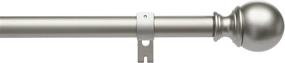 img 4 attached to 📏 1-Inch Curtain Rod with Round Finials - 1-Pack, Adjustable 36 to 72 Inch Length, Nickel Finish