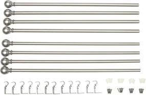 img 2 attached to 📏 1-Inch Curtain Rod with Round Finials - 1-Pack, Adjustable 36 to 72 Inch Length, Nickel Finish