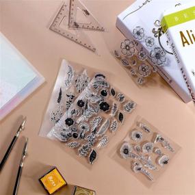 img 1 attached to 🎨 Creative Card Making: 9-Piece Clear Stamp Set with Acrylic Blocks - Ideal for DIY Scrapbooking & Decor