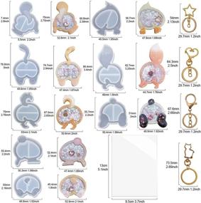 img 2 attached to 🦁 Animal Butt Resin Shaker Molds Set - Keychain Charms & Pendants, 25-Count Jewelry Making Supplies, Silicone Trays, Seal Films, Key Chains