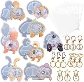 img 4 attached to 🦁 Animal Butt Resin Shaker Molds Set - Keychain Charms & Pendants, 25-Count Jewelry Making Supplies, Silicone Trays, Seal Films, Key Chains