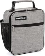 🥪 mazforce original lunch box insulated lunch bag - wolf grey lunch bags designed in california for men, adults, women: tough & spacious adult lunchbox to fuel your day logo