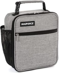 img 4 attached to 🥪 MAZFORCE Original Lunch Box Insulated Lunch Bag - Wolf Grey Lunch Bags Designed in California for Men, Adults, Women: Tough & Spacious Adult Lunchbox to Fuel Your Day