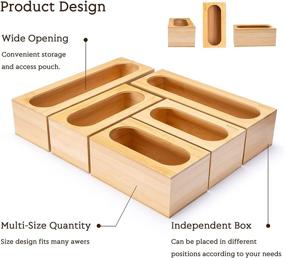img 2 attached to 👜 Ackitry Bamboo Food Bag Storage Organizer: Premium 5-Piece Holder and Dispenser Compatible with Various Bag Sizes in the Kitchen Drawer