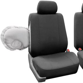 img 2 attached to FH Group FB052CHARCOAL102 Charcoal Front Flat Cloth Bucket Seat Cover: Set of 2 - Multifunctional Airbag Compatible Solution