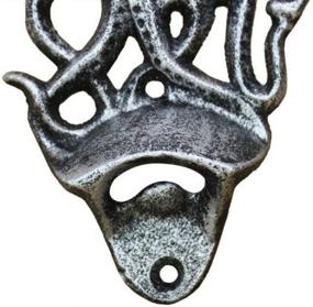 img 3 attached to 🐙 Vintage Cast Iron Octopus Wall Mounted Bottle Opener - Hampton Nautical, Antique Silver Finish