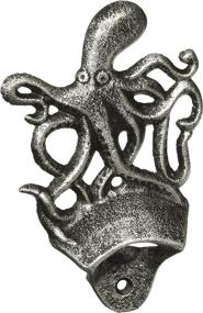 img 4 attached to 🐙 Vintage Cast Iron Octopus Wall Mounted Bottle Opener - Hampton Nautical, Antique Silver Finish