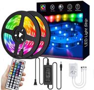 🌈 waterproof led strip lights, 32.8ft rgb 300leds with 44 key infrared remote, ideal for room, tv, ceiling, bar, and home decoration логотип