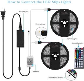 img 3 attached to 🌈 Waterproof LED Strip Lights, 32.8ft RGB 300LEDs with 44 Key Infrared Remote, Ideal for Room, TV, Ceiling, Bar, and Home Decoration