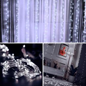 img 3 attached to 💡 300 LED Window Curtain String Lights – USB Powered, Waterproof, 8 Lighting Modes - Perfect for Bedroom Wedding Party Backdrop, Outdoor Indoor Wall Decoration - 9.8x9.8 Ft Size