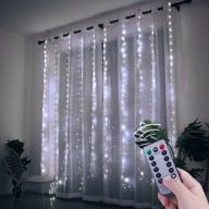 💡 300 led window curtain string lights – usb powered, waterproof, 8 lighting modes - perfect for bedroom wedding party backdrop, outdoor indoor wall decoration - 9.8x9.8 ft size logo