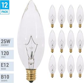 img 4 attached to 💡 High-Quality 25W CTC Clear Candelabra Base (E12) Straight Torpedo Tip Light Bulbs - Pack of 12 for your Chandeliers!