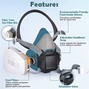 img 3 attached to Reusable Half Facepiece Dustproof Respirator